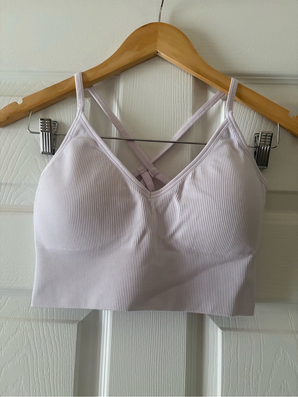 DSG Ribbed Cross-Back Bralette - Light Lavender